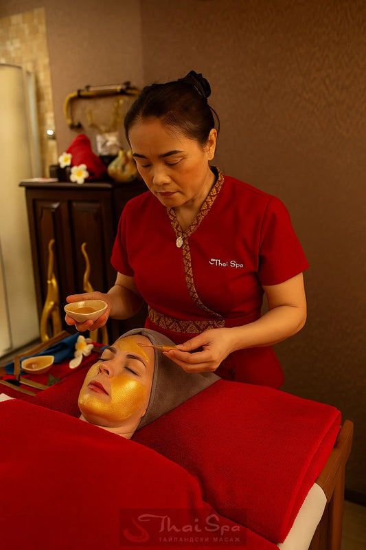 Потопете се в свят на разкош и усещане за кралско блаженство с "Ритуал: Злато и коприна" в Thai Spa. Този изискан ритуал съчетава силата на златото и коприната, които подхранват, регенерират и даряват кожата с несравнима мекота и сияние. Чрез прецизно подбрани процедури ще постигнете хармония между тялото и ума, като се насладите на дълбока релаксация и възстановяване.